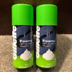 X2 Gillette Lemon-Lime Shave Foam Shaving Cream 6.2oz (175g)